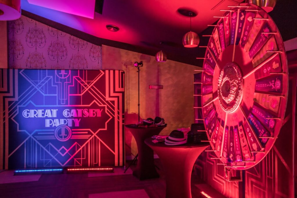great gatsby, atelier, fotobudka, koło fortuny